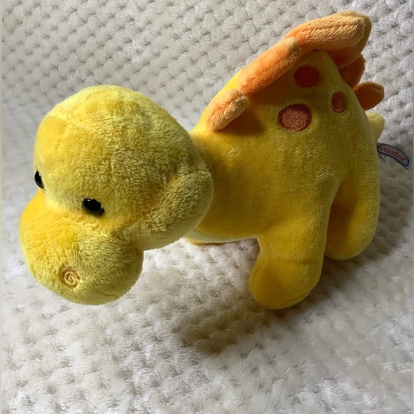 Prextex Yellow Orange Plush Dinosaur GDL7005 Stuffed Animal Toy - Picture 8 of 14